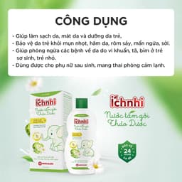 Thumbnail Nước tắm gội thảo dược Ích Nhi lọ 230ml (0-3 tuổi) bảo vệ bé suốt 24h ngừa rôm sảy, hăm da, mẩn ngứa 2