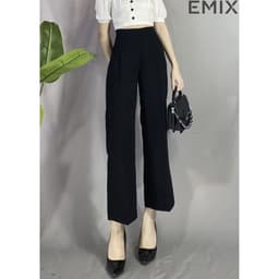 Thumbnail Quần công sở nữ ống suông khoá sườn vải tuyết mưa EMIX Q030/P0K35 1