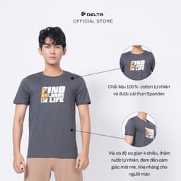 Thumbnail DELTA Áo Thun Tay Ngắn Nam Chất Cotton Mềm Mịn Co Giãn Thoải Mái Thoáng Khí Mặc Hằng Ngày RTS014M 1