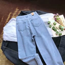 Thumbnail Quần Jeans Dài Ống Rộng Thời Trang Dành Cho Nữ 3