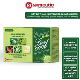 Thumbnail Bột sủi thanh nhiệt Livecool Nam Dược hương chanh hộp 10 góix7gram giúp giảm nhiệt miệng, nóng trong 3