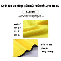 Thumbnail Khăn lau đa năng thấm hút nước tốt Ximo Home KDGG01 (Màu vàng xám) 3