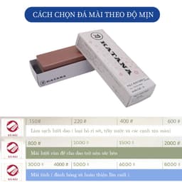 Thumbnail Đá mài dao 2 mặt KATANA độ mịn 1000 và 3000 NKP-1000/3000C kèm đế chống trượt và hướng dẫn sử dụng 2