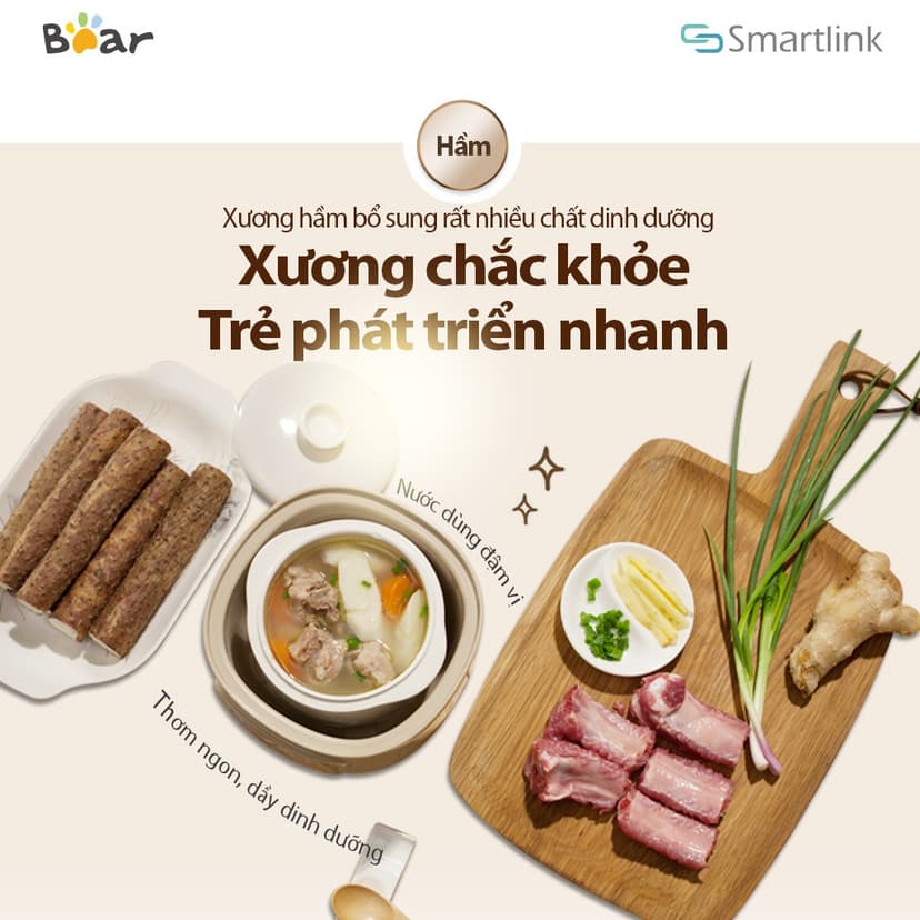 Ảnh Nồi Nấu Cháo, Ninh, Hầm Cách Thủy 800ml 4 trong 1 Bear DDZ - A08D1 - Hàng Chính Hãng 3