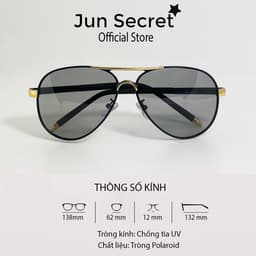 Thumbnail Kính mát nam Jun Secret form ôm mặt, tròng kính đổi màu nhẹ khi ra nắng dùng cho ngày và đêm JS85A03 1
