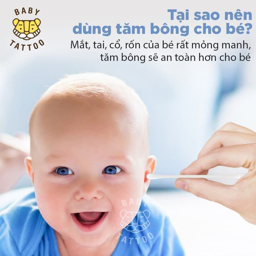 Ảnh Bông Tăm Cao Cấp, Đầu Bông Mini Thương Hiệu BABY TATTOO, Bông Ngoáy Tay Tiện Lợi, An Toàn Cho Bé, 1 Hộp 200 Cái 2