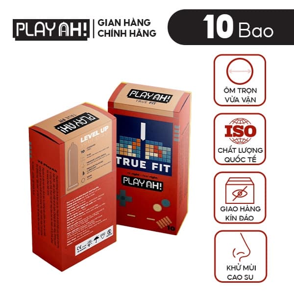 Ảnh Bao Cao Su PlayAh True Fit Ôm Sát Hộp 10 size 49mm size nhỏ, chống tuột bao 3