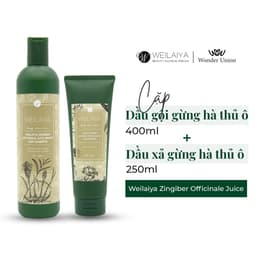 Thumbnail Cặp dầu gội xả tóc thảo dược Weilaiya gừng hà thủ ô giúp dưỡng đen và kích thích mọc tóc 4