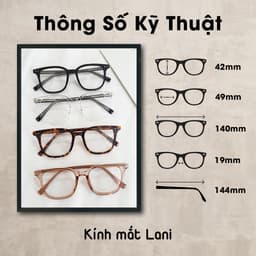 Thumbnail Gọng kính cận Unisex dáng vuông lõi thép cứng cáp  LANI 7112 - Lắp mắt cận có độ theo yêu cầu 1