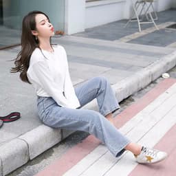 Thumbnail Quần Jeans Nữ Lưng Cao Ống Rộng Thời Trang Hàn Quốc 2020 2