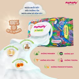 Thumbnail Khăn giấy ướt Mamamy Tropical 100% sợi tự nhiên và rayon cho mẹ và bé gói 90 tờ tặng gói 60 tờ 3
