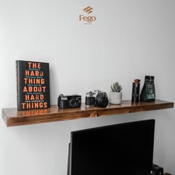 Thumbnail Kệ âm gắn tường gỗ thông tự nhiên FEGO đa năng decor phòng làm việc, phòng ngủ size 80-100-120cm 1
