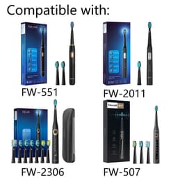 Thumbnail Set 4 đầu bàn chải đánh răng Fairywill thay thế cho bàn chải điện Fairywill 507 2306 2303 551 2011 2