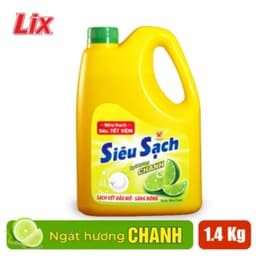 Thumbnail Nước rửa chén siêu sạch chanh 1,4kg NS140 sạch bóng viết dầu mỡ hương chanh thơm mát - Lixco Vietnam 3
