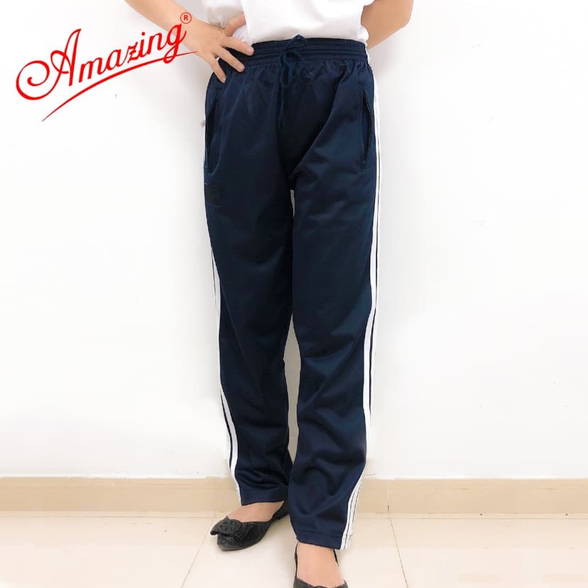Ảnh Quần thể dục 3 sọc, đồng phục đi học lưng thun cho bé trai bé gái, đồ thể thao nam nữ các cấp 3