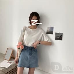 Thumbnail Chân Váy Ngắn Dáng Chữ A Lưng Cao Chất Liệu Cotton Thời Trang Cho Nữ 3
