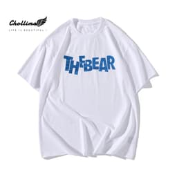 Thumbnail Áo thun unisex tay lỡ Chollima form rộng in chữ THE BEAR  AT008 chất vãi cotton co giãn 2 chiều mát 1