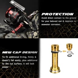 Thumbnail Trục tay cầm GOMEXUS Emeraldas Spheros chống rơi để câu cá mực ban đêm cho máy câu Shimano Daiwa R4 3