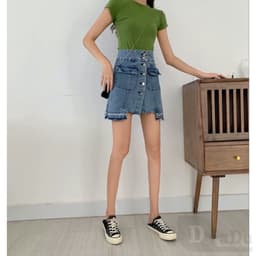 Thumbnail Chân váy jean Chữ A Mini Dáng Ôm Thời Trang Mùa Hè Cho Nữ 3