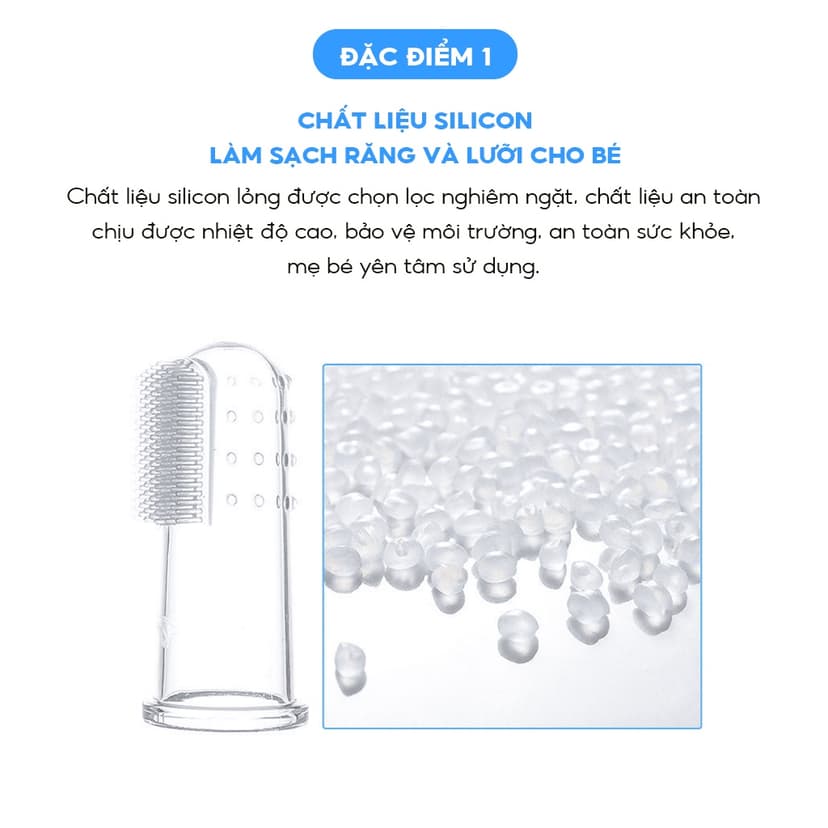 Ảnh Bàn chải xỏ ngón silicon cho bé từ 1 tuổi thương hiệu Midkid, tưa lưỡi mềm mại, an toàn, có hộp đựng sạch sẽ và tiện lợi 3