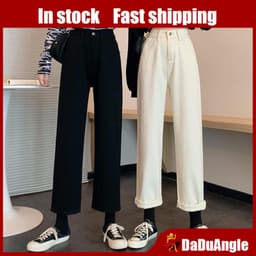 Thumbnail Daduhey Quần Jean Ống Rộng Phong Cách Hàn Quốc 2020 Thời Trang Trẻ Trung Dành Cho Bạn Nữ 1