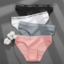 Thumbnail Quần lót FINETOO in chữ cái phong cách gợi cảm thoải mái 5 màu tùy chọn cho nữ kích thước M-XL 1