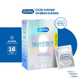 Thumbnail Bao Cao Su Durex Invisible Siêu Mỏng, Size 52 mm, Hộp 16 Bao Mới Ra Mắt - Hộp Lớn Siêu Tiết Kiệm 3