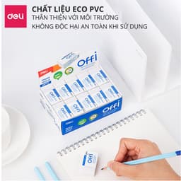Thumbnail Gôm Tẩy Deli Màu Trắng - Tẩy Sạch Ít Vụn Tẩy - Phù Hợp Cho Học Sinh, Sinh Viên, Văn Phòng Thi Trắc Nghiệm, Vẽ, Ghi Chép 3