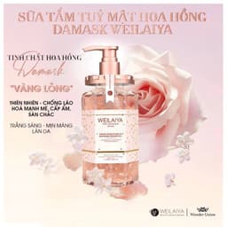 Thumbnail Sữa tắm Weilaiya trắng da cánh hoa hồng Damask - Hoa trà Nhật Bản 450ml 4
