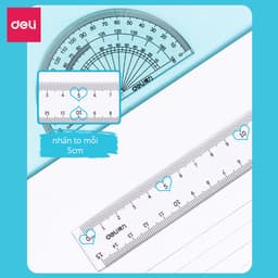 Thumbnail Bộ thước kẻ, thước đo độ, eke Deli cho học sinh bộ dụng cụ học tập 4 chiếc Trong suốt, dễ nhìn và đo chính xác 4