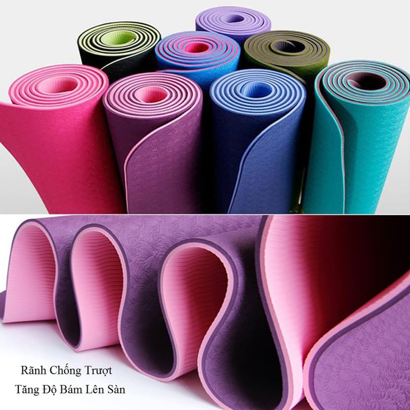 Ảnh Thảm Tập Yoga 2 Lớp TPE Cao Cấp - Chọn Màu Tặng Kèm Dây Và Túi Đựng Thảm Yoga Chính Hãng Amalife 1