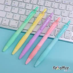 Thumbnail Hộp 5 cây Bút Gel Thiên Long FO-GELB039/VN ngòi 0.6mm - Bút gel 5 tone màu pastel mực xanh bút dạng mực dầu viết trơn êm 2