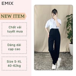 Thumbnail Quần tây công sở ống suông CẠP CAO EMIX dài 100cm ,vải tuyết mưa 0995/P2K7 2