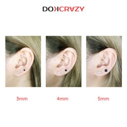 Thumbnail Bông tai nụ đá trắng đen DOKCRAZY unisex nhiều size thời trang 4