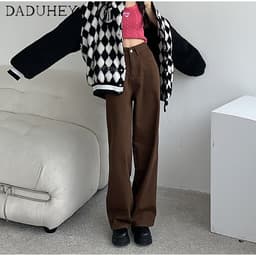 Thumbnail Quần jean ống rộng lưng cao 6 màu thời trang cho nữ 3