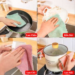 Thumbnail Combo 10 Khăn Lau Bát Đĩa Nhà Bếp Đa Năng 24*15cm, Lau Cốc Chén Bàn Ghế Thấm Nước Chống Dính Dầu Mỡ Chính Hãng Amalife 2