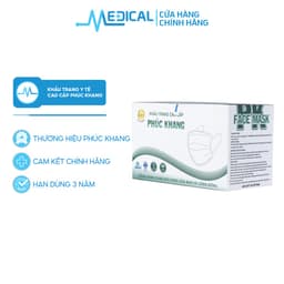 Thumbnail Khẩu trang y tế 4 lớp cao cấp PHÚC KHANG có giấy lọc kháng khuẩn màu trắng, hồng hộp 50 cái - MEDICAL 1