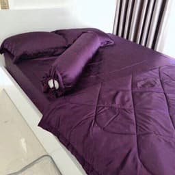 Thumbnail Bộ Chăn Ga Gối Lụa Cao Cấp NITE9SILK TRAMDO BEDDING Màu Tím Nho 2