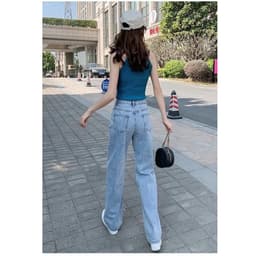 Thumbnail Quần jeans daduhey lưng cao dáng rộng thời trang dành cho nữ 4