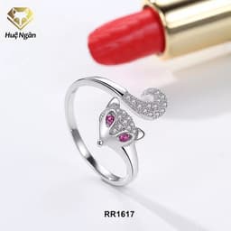 Thumbnail Nhẫn bạc Ý 925 Huệ Ngân - Hồ ly may mắn RR1617 4