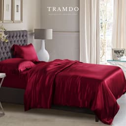 Thumbnail Bộ Chăn Ga Gối Lụa Cao Cấp NITE9SILK TRAMDO BEDDING Màu Đỏ 1