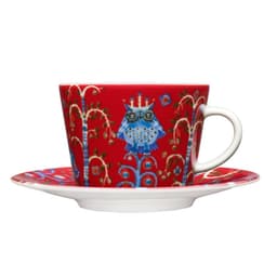 Thumbnail Tách sứ uống trà Taika Iittala 200ml Phần Lan, họa tiết Bắc Âu đỏ 2