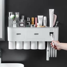 Thumbnail Bộ nhả kem đánh răng tự động OENON, Giá treo bàn chải đánh răng dán tường gạch men kèm cốc - OEKEM 2