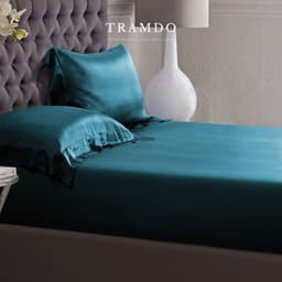 Thumbnail Bộ Chăn Ga Gối Lụa Cao Cấp NITE9SILK TRAMDO BEDDING Màu Xanh Cổ Vịt 4
