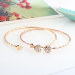 Thumbnail Vòng Tay CRRJU 003G Mặt Hình Trái Tim Đính Kim Cương Giả Phong Cách Hàn Quốc Dễ Thương Cho Nữ 2