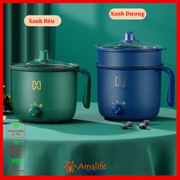 Thumbnail Nồi Lẩu Điện Mini Ca Nấu Mì 2 Tầng Kèm Giá Hấp Đa Năng Nướng, Luộc, Chiên Chống Dính Vấn Đá Tiện Lợi Chính Hãng Amalife 2