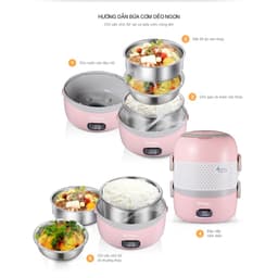 Thumbnail Hộp Cơm Cắm Điện 2 Tầng ArirangLife EL-ALS263 (Hồng), Nấu Chín Và Hâm Nóng Thức Ăn, BH 1 Năm 4