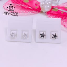 Thumbnail Bông Tai Khuyên Tai Nụ Bạc Hình Ngôi Sao Gắn Đá - Minh Canh Jewelry 2