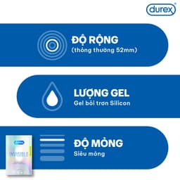 Thumbnail Bao Cao Su Durex Invisible Siêu Mỏng, Size 52 mm, Hộp 16 Bao Mới Ra Mắt - Hộp Lớn Siêu Tiết Kiệm 4