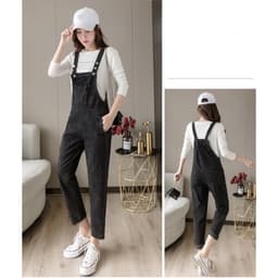 Thumbnail Yếm jean dài nữ Chollima xám đậm YJ016 phong cách hàn quốc trẻ trung năng động 3